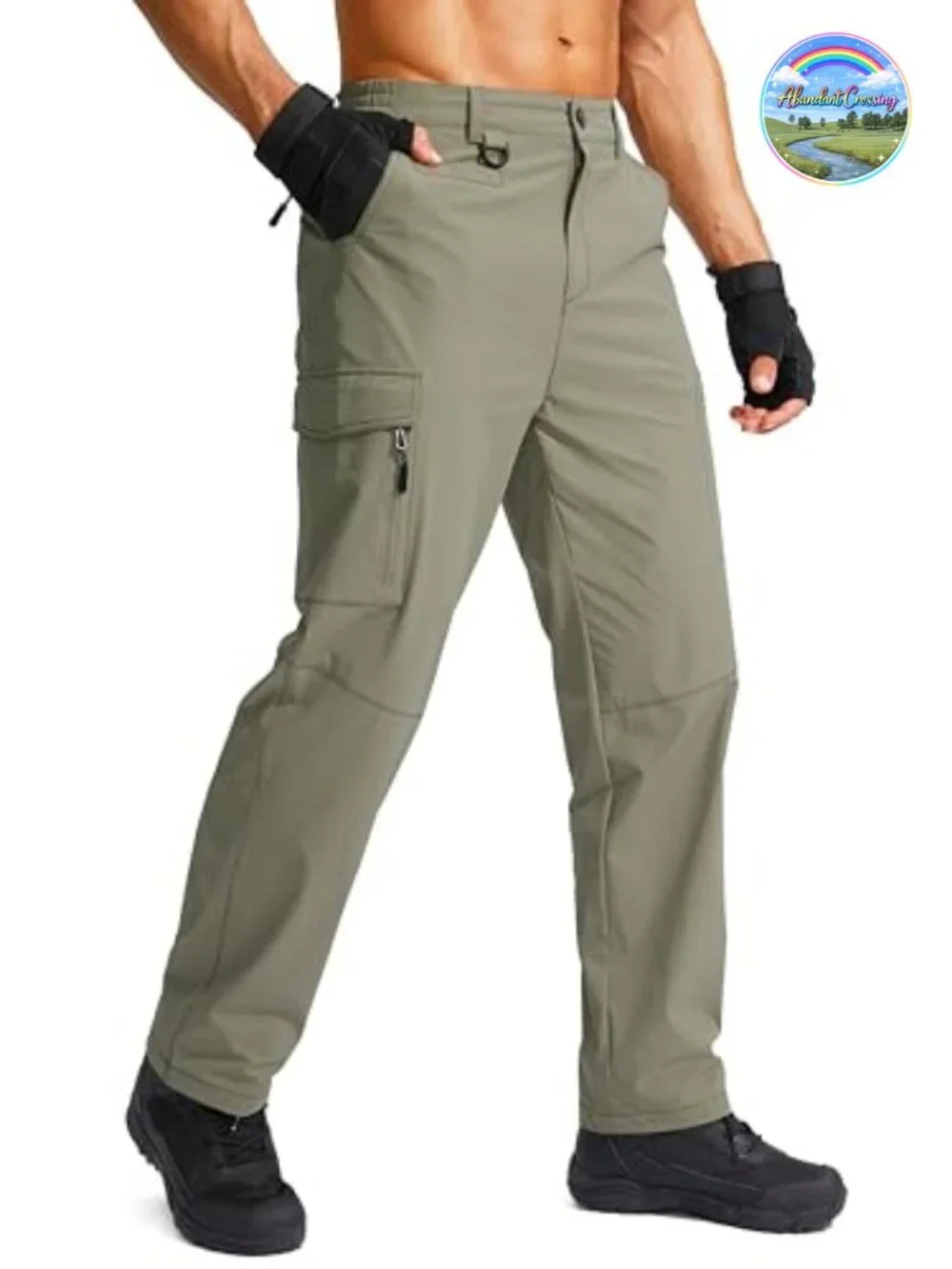 Men's Hiking Cargo Pants Water Resistant Quick Dry Lightweight Multi Pocket